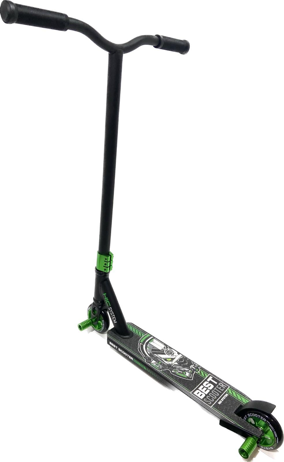 Самокат трюковой Best Scooter HIC-система PU d 10 см Черно-зеленый (BS-18109)