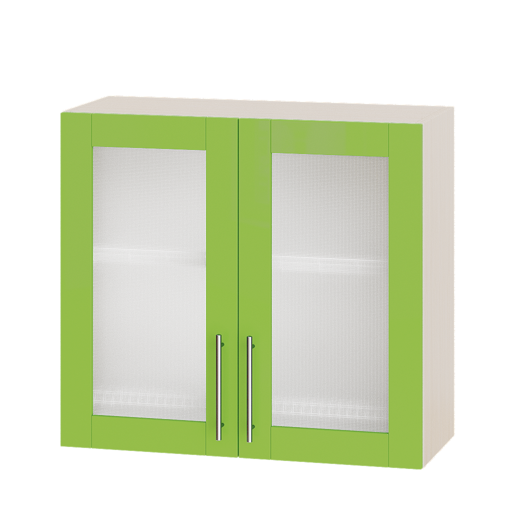 Шкаф верхний Эверест Модерн модуль для сушки посуды Верх витрина ВВ06-800 80х30х72 см Яблоко глянец/Дуб Молочный (05231)