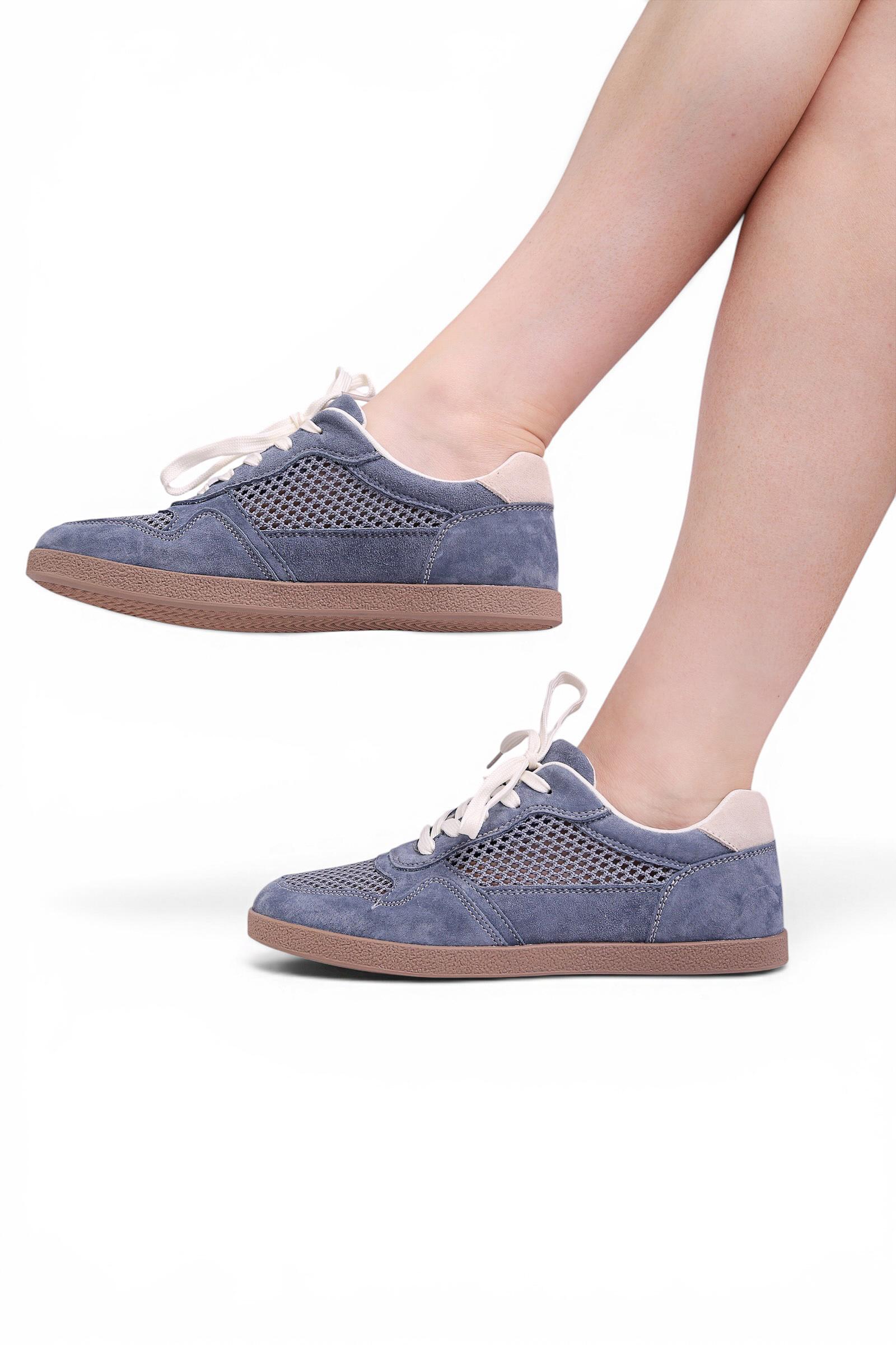 Кеды женские Where Uwear из натуральной замши и текстиля 351169 р. 36 Синий (351169_36) - фото 4