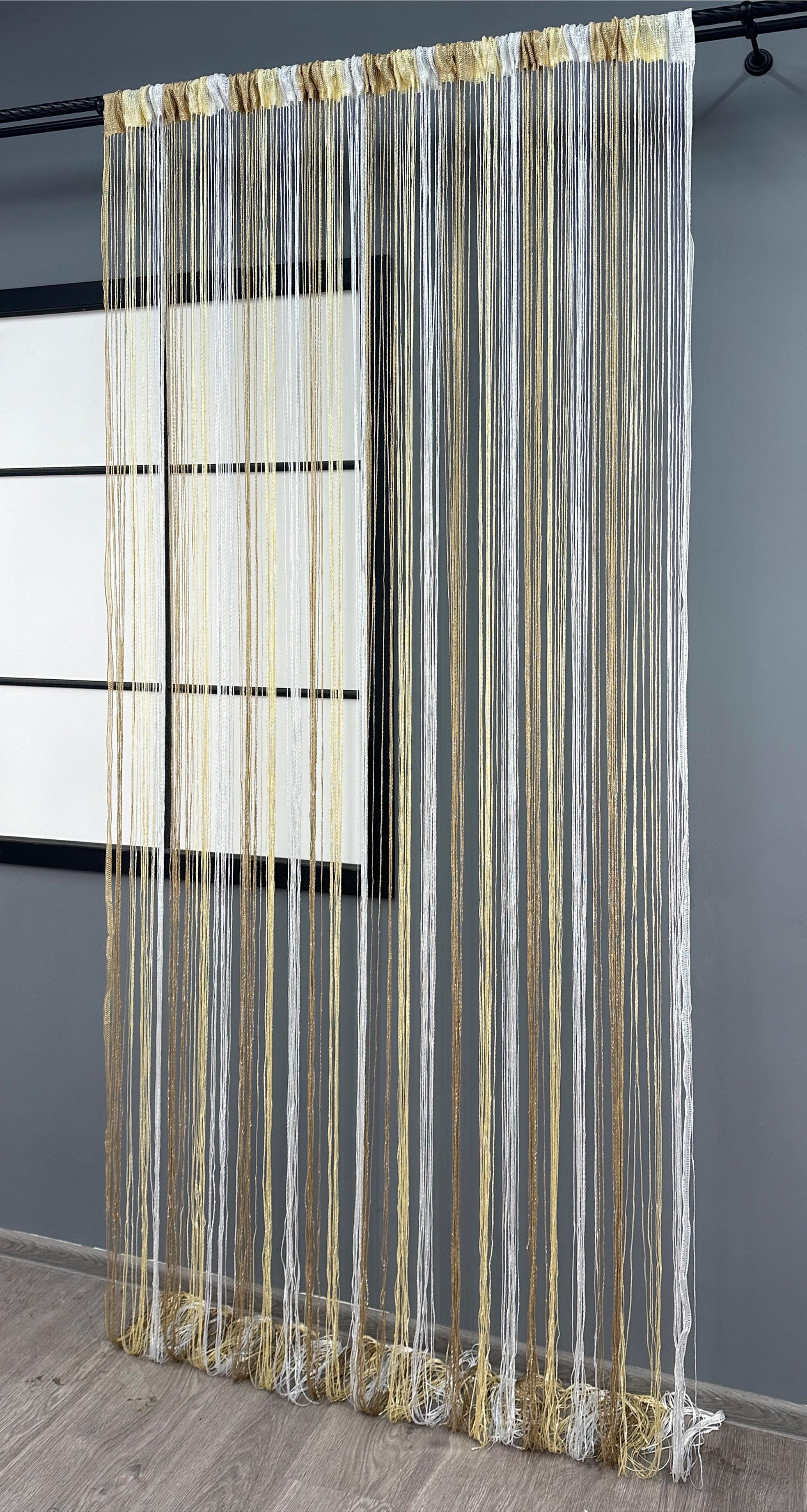 Шторы-нити с люрексом 300х300 см Бежевый/Молочный/Белый (61-100) - фото 3