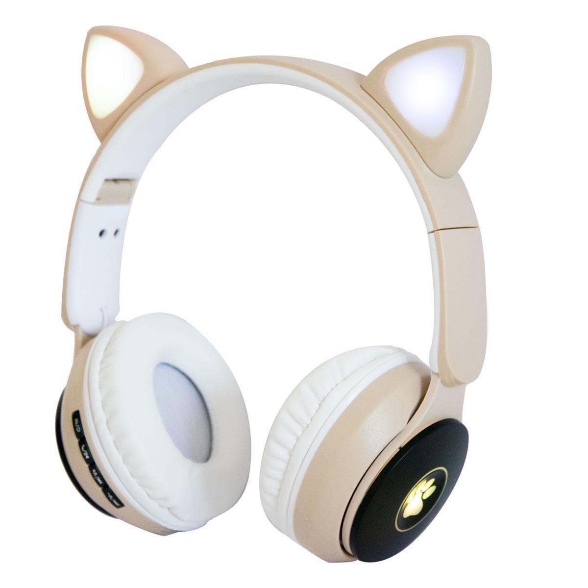Наушники детские Wireless earphone ST77M беспроводные с ушками Бежевый (1009655-Beige)