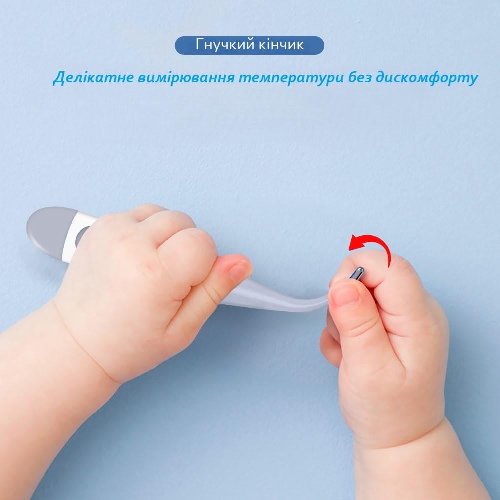 Термометр із гнучким наконечником електронний Сірий - фото 3 Термометр із гнучким наконечником електронний Сірий - фото 3