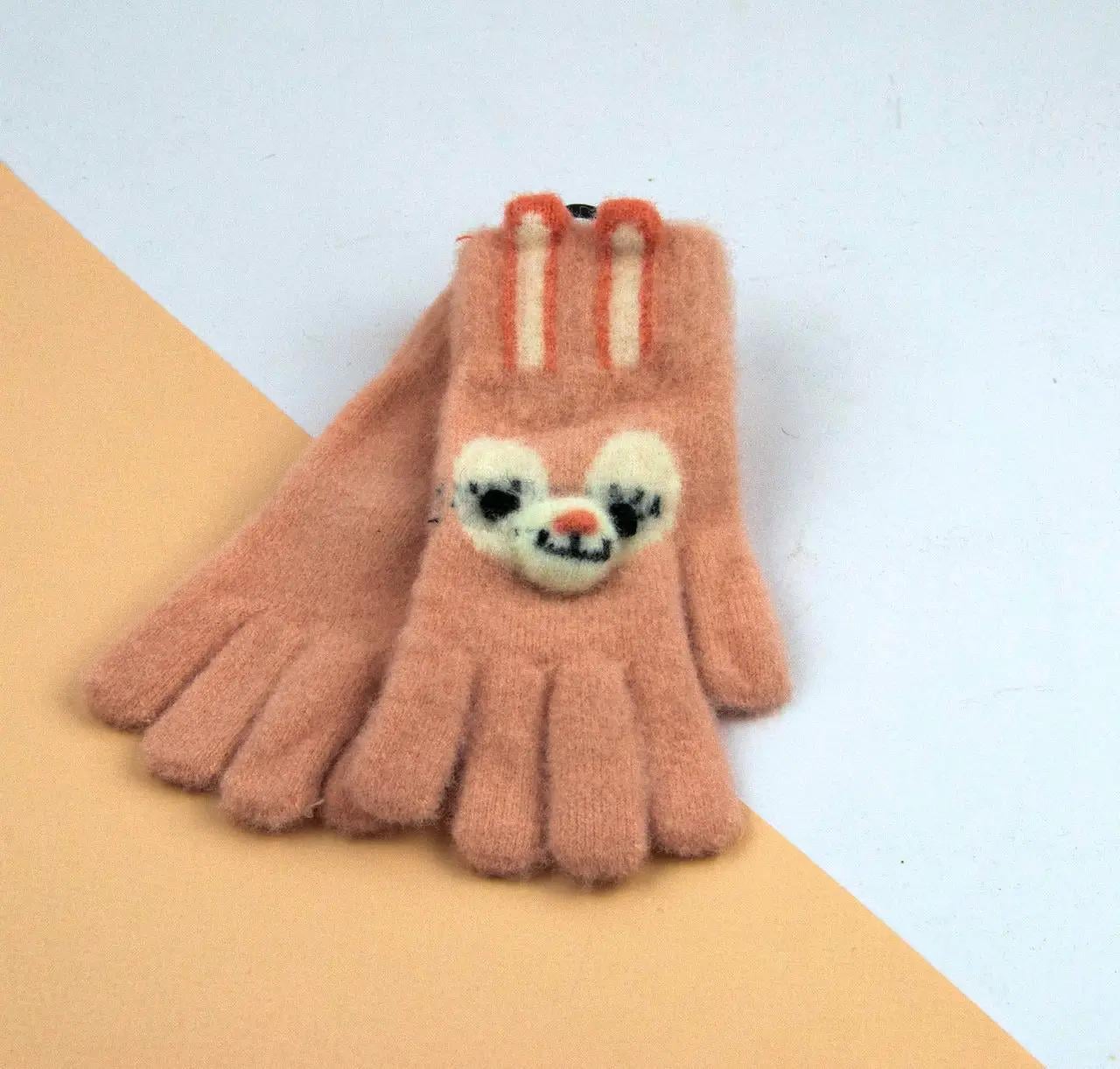 Детские перчатки зимние 5-8 лет р. 14 Розовый (24-25-106)