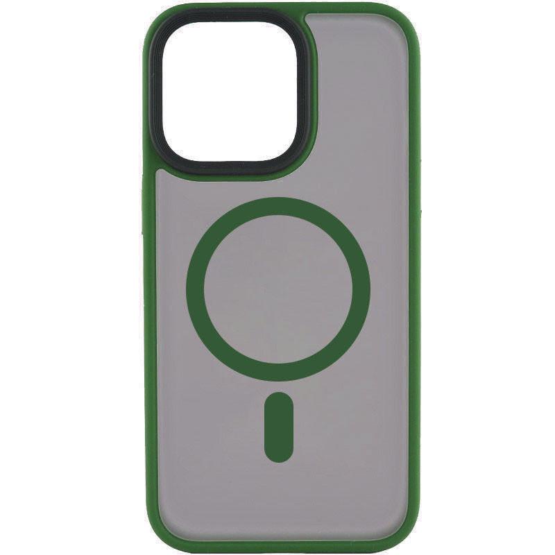 Протиударний Чохол Epik для Apple iPhone 15 Pro (6.1") Metal Buttons with MagSafe TPU+PC Зелений - фото 1