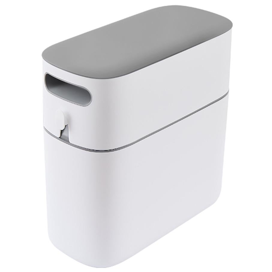 Мусорное ведро MVM BIN-22 12L white/gray с крышкой 12 л Серый (224806)