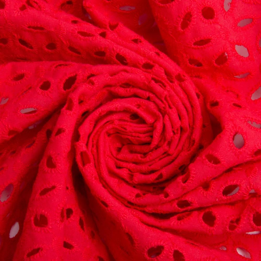 Тканина батист прошва Лола 130 гр/м2 130 см Червоний (26386)