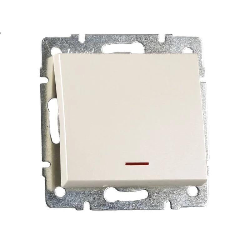 Вимикач одноклавішний Lezard Rain 703-3088-111 з/п Перлинно-білий (27551398)