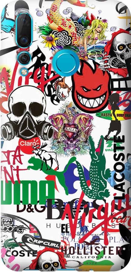 Чехол на Huawei Nova 4 Many different logos (4022u-1632-42517)