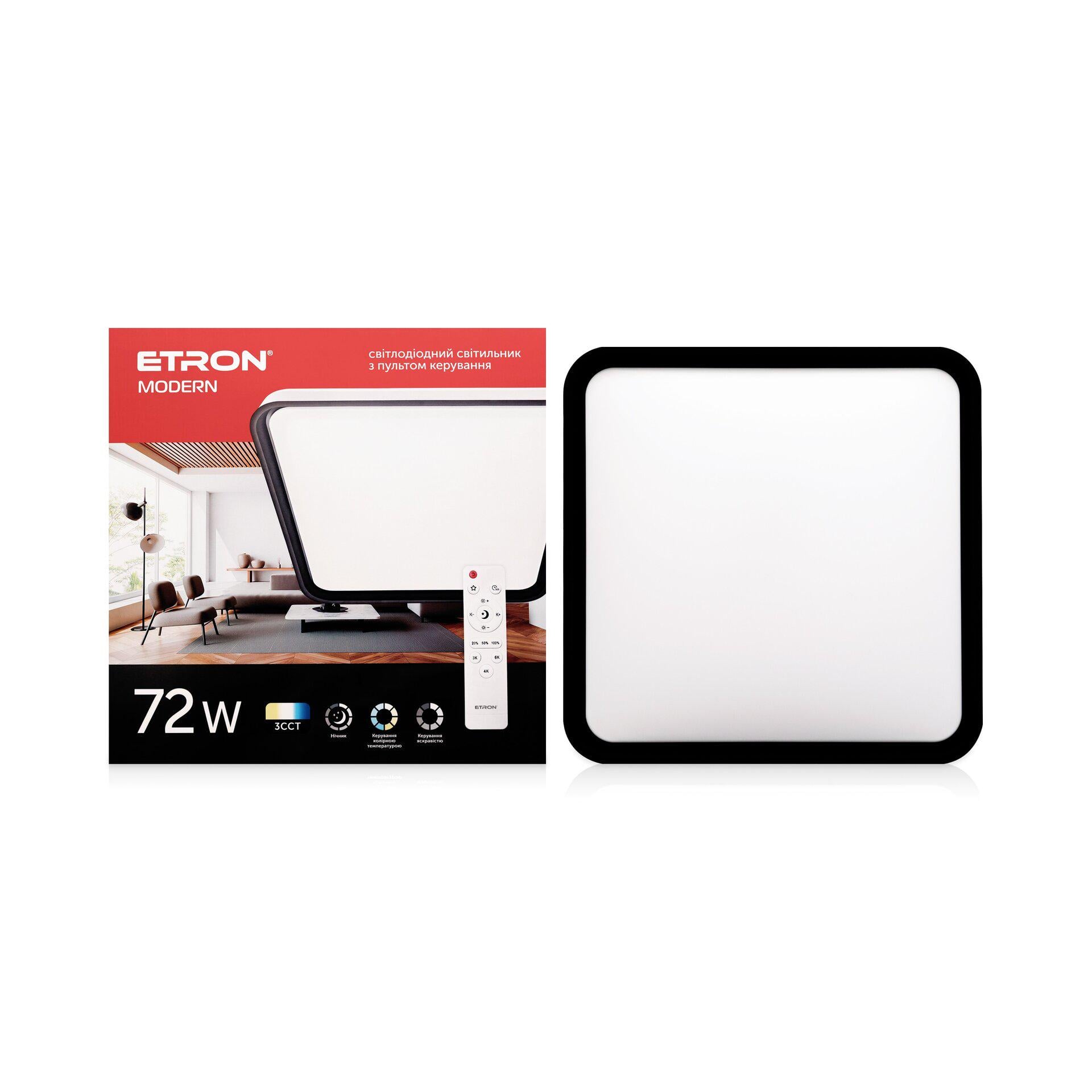 Светодиодный светильник с пультом ETRON Smart MODERN 1-ESP-2057 72W IP20 Black/White (18502)