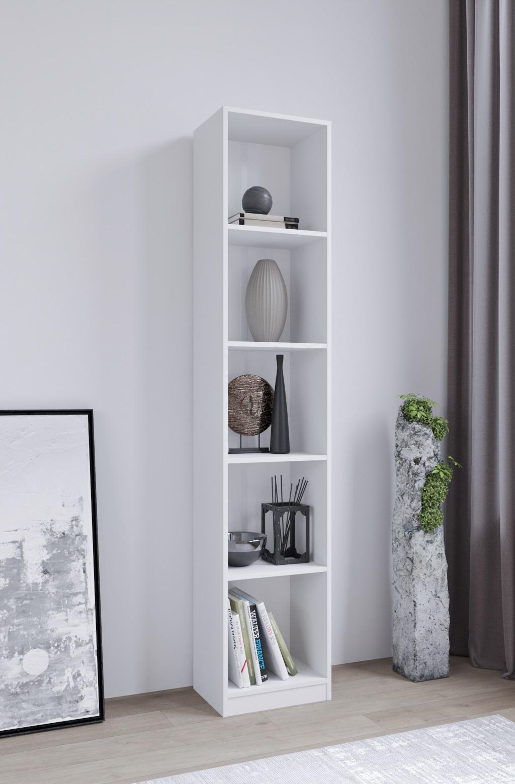 Стелаж підлоговий MEBLIBUD MODERN 200х40х30 см Білий - фото 2 Стелаж підлоговий MEBLIBUD MODERN 200х40х30 см Білий - фото 2