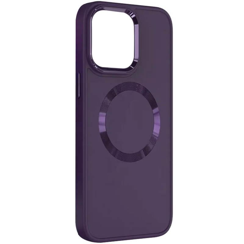 Противоударный TPU Чехол Bonbon Metal Style with MagSafe для Apple iPhone 15 (6.1") Фиолетовый / Dark Purple