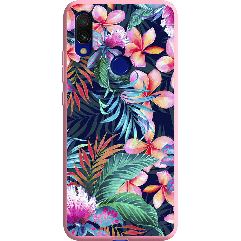 Чехол Boxface Xiaomi Redmi 7 flowers in the tropics Розовый силикон (36506-up1971-37062)