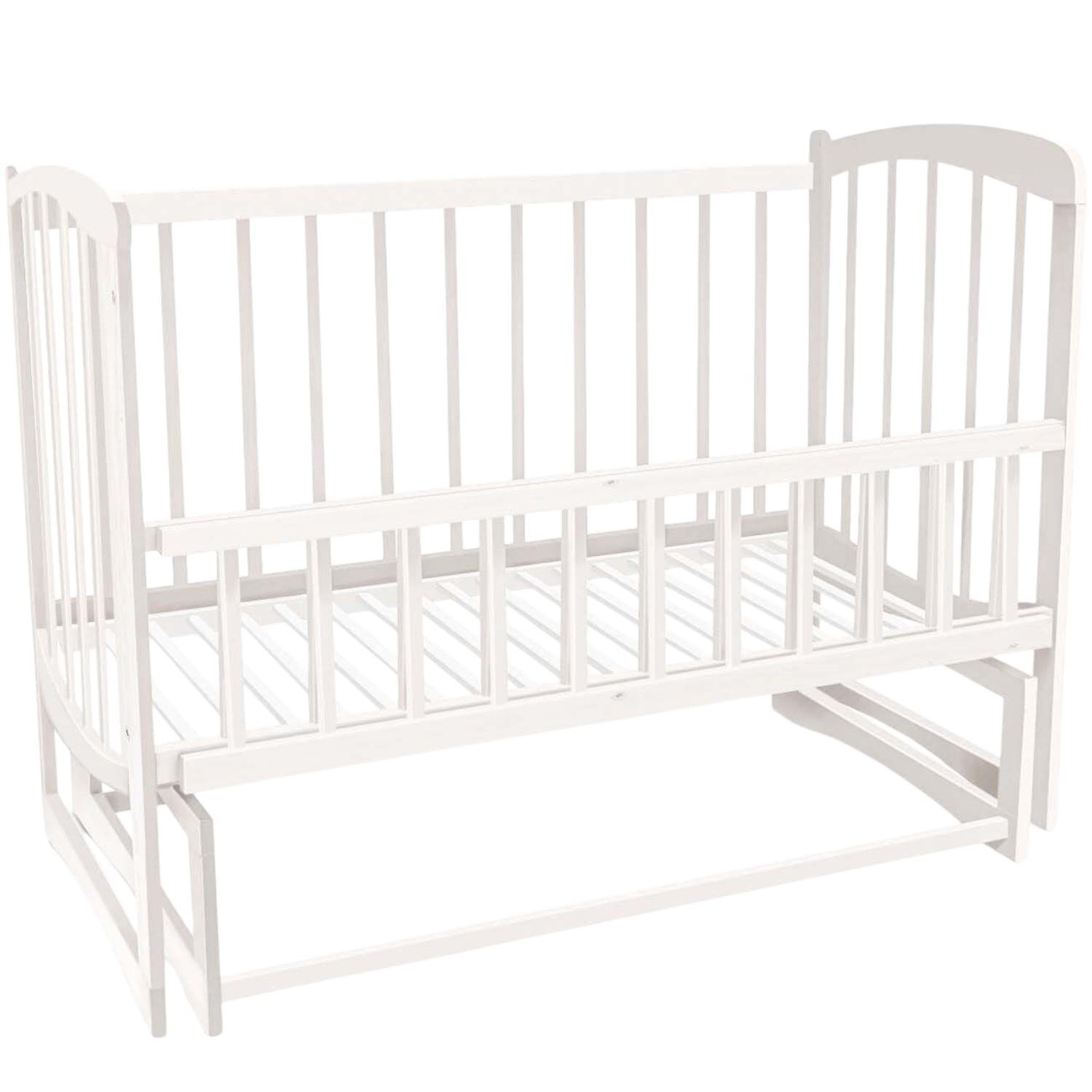 Детская кроватка маятник с откидным бортиком A-Toys Комета Белый (00000041549)