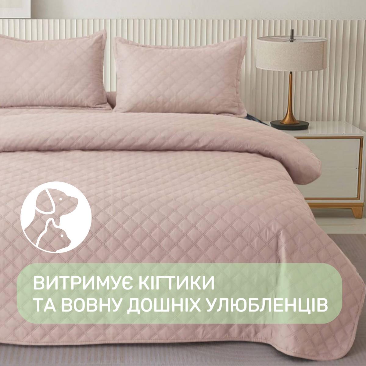 Покривало стьобане та 2 наволочки з подушками Koloco 100% бавовна євро 200х230 см Бежевий (41701) - фото 3 Покривало стьобане та 2 наволочки з подушками Koloco 100% бавовна євро 200х230 см Бежевий (41701) - фото 3