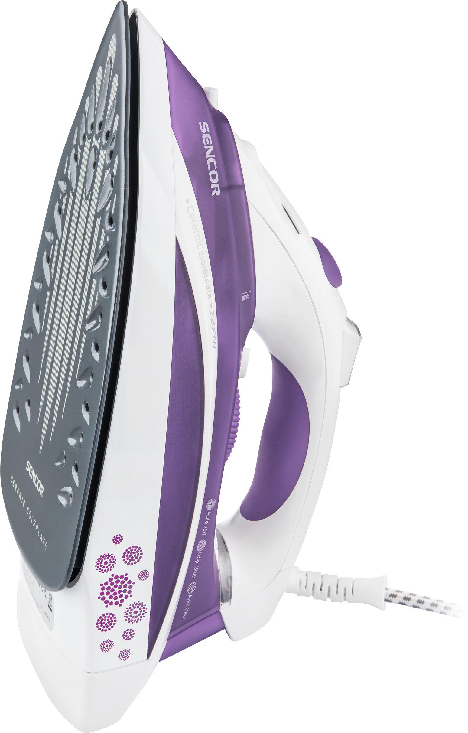 Утюг Sencor с режимом паровой удар 120 г/мин 2200 Вт Белый/Фиолетовый (590590) - фото 6 Утюг Sencor с режимом паровой удар 120 г/мин 2200 Вт Белый/Фиолетовый (590590) - фото 6