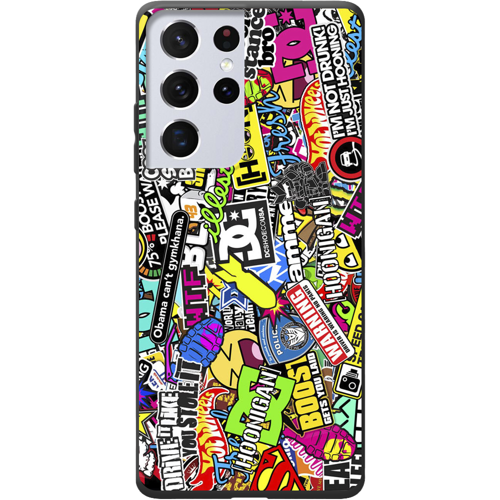 Чохол BoxFace Samsung G998 Galaxy S21 Ultra Multicolored Inscriptions Чорний силікон (41719-up880-42011)