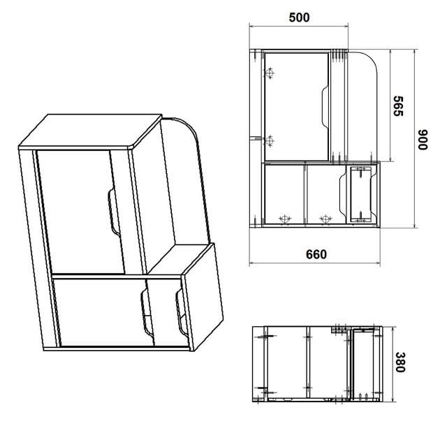 Тумба для взуття з сидінням Компаніт ТО 12 90х38х66 см Горіх екко - фото 2