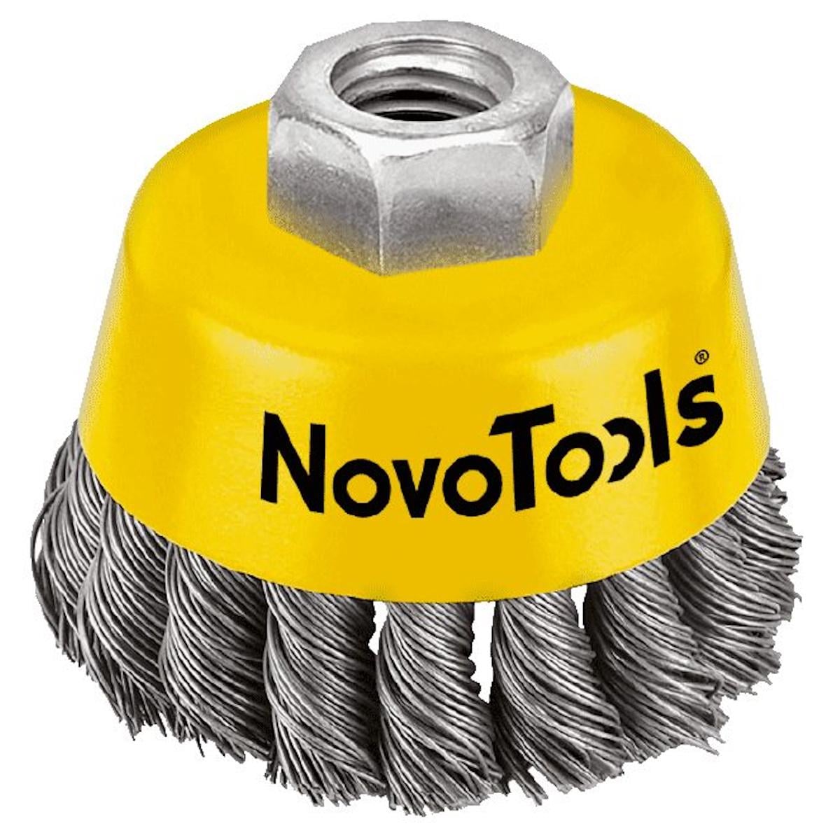 Щетка чашечная плетеная сталь NovoTools 85 мм (119355)