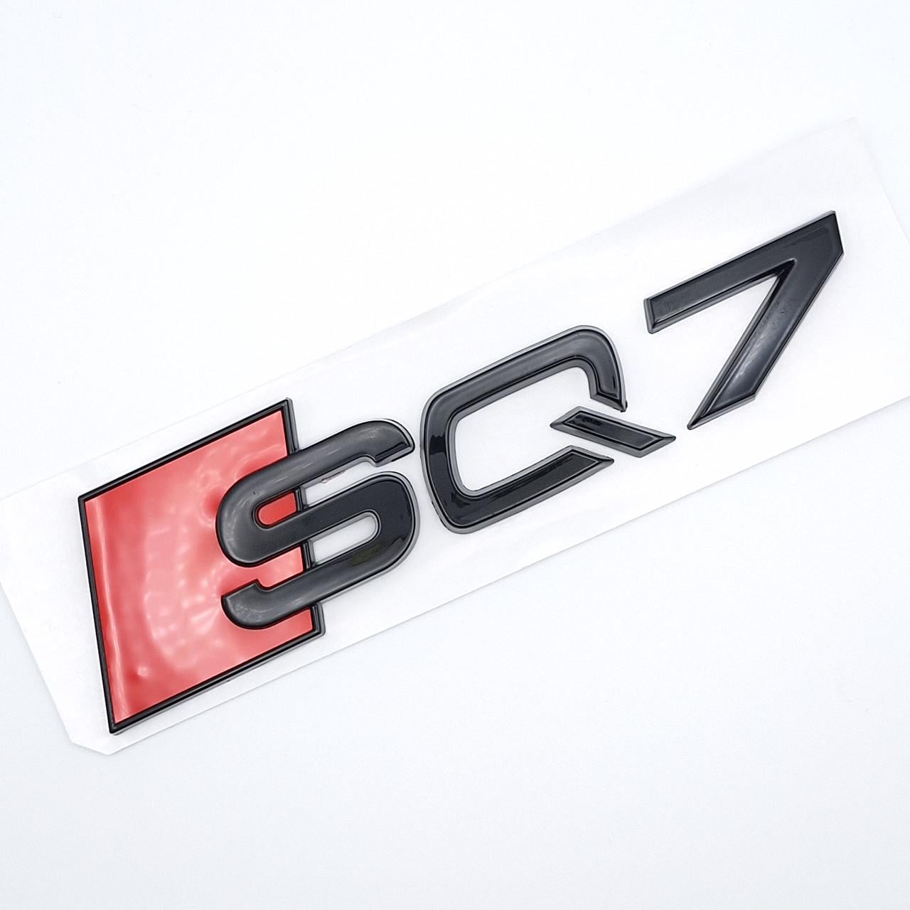 Эмблема надпись SQ7 Audi на багажник ABS 14,5х3,8 см Черный глянцевый (2073832845)