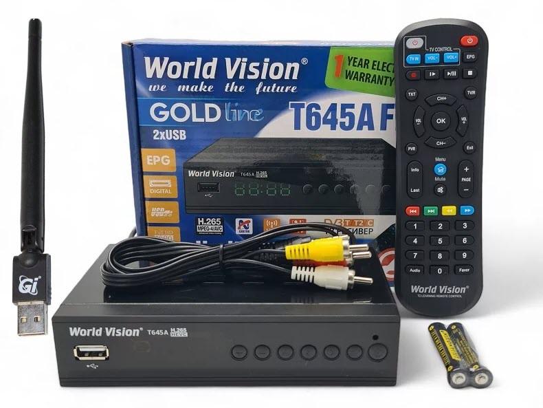 Комплект тюнер т2 World Vision Т645A FM VideoCast Wi-Fi 3dB 300 IPTV (2461313435)
