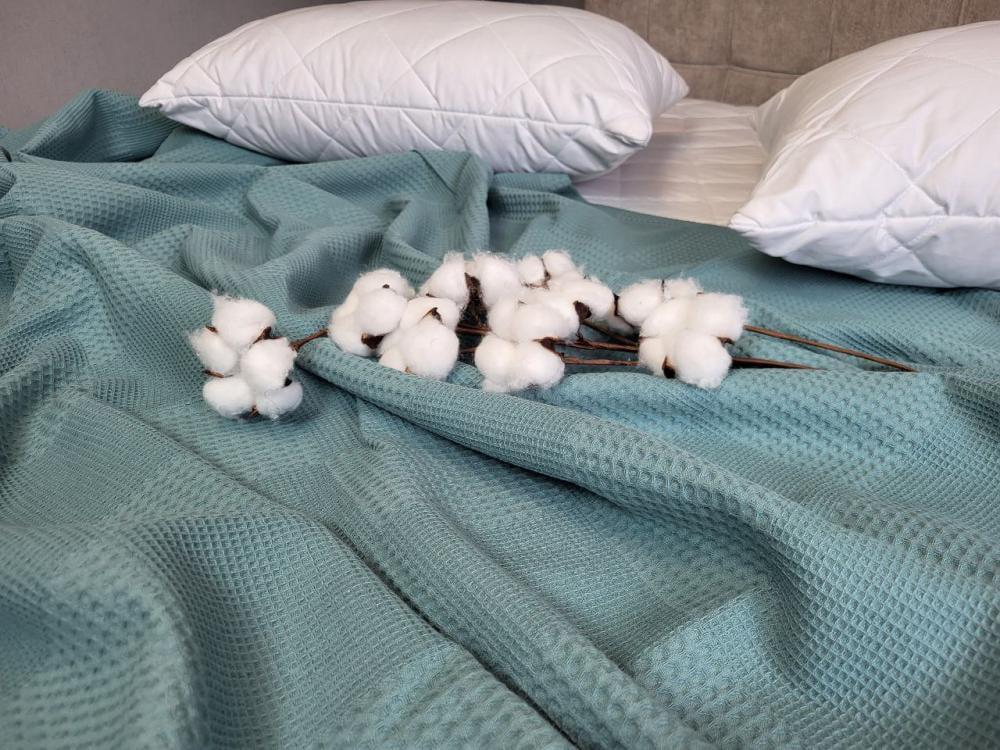 Покрывало Пике Вафелька 160x220 см Полынь (11145) - фото 6 Покрывало Пике Вафелька 160x220 см Полынь (11145) - фото 6