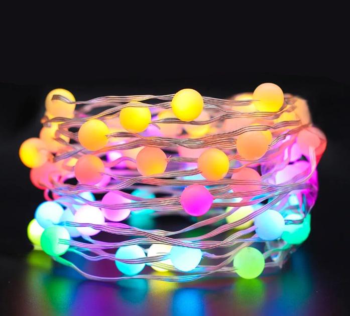 Гірлянда Smart Матова кулька RGB USB APP/Bluetooth/пульт 50 кульок 10 м (16899) - фото 2 Гірлянда Smart Матова кулька RGB USB APP/Bluetooth/пульт 50 кульок 10 м (16899) - фото 2