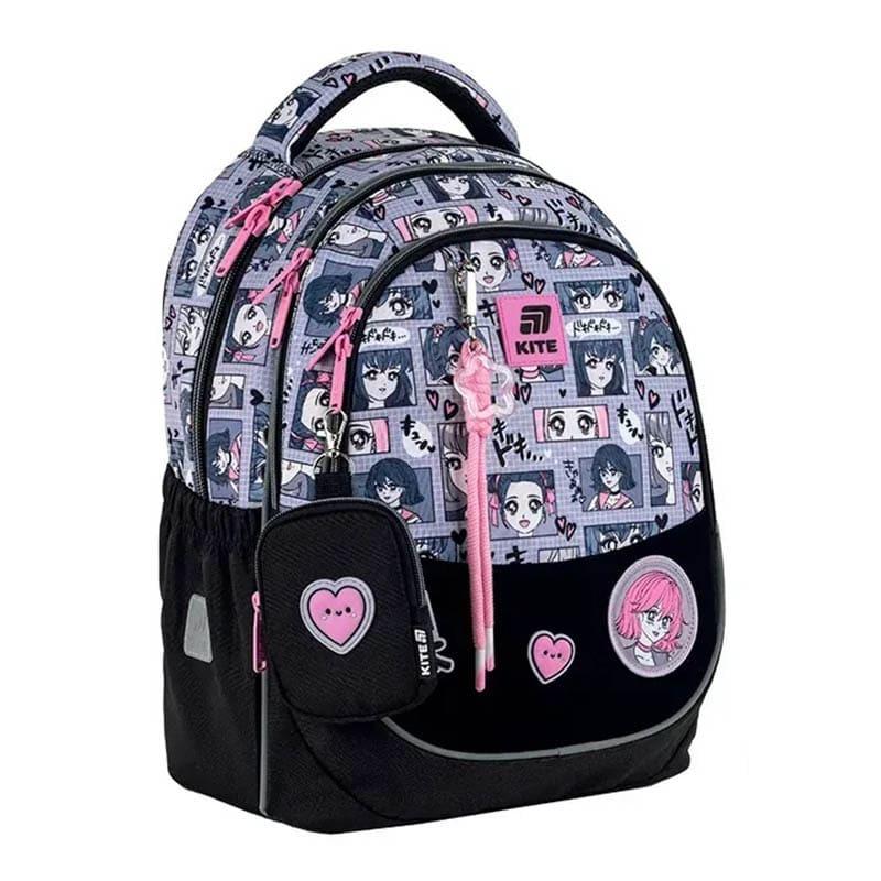 Школьный рюкзак Kite Education 700 Anime Girl 18л Черный с серым (K25-700M-1)
