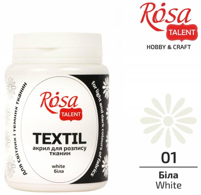 Краска по ткани Rosa Talent баночка 80 мл 01 Белый (26348001)