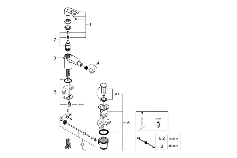 Змішувач для біде Grohe BauLoop 23338000 (374063) - фото 2