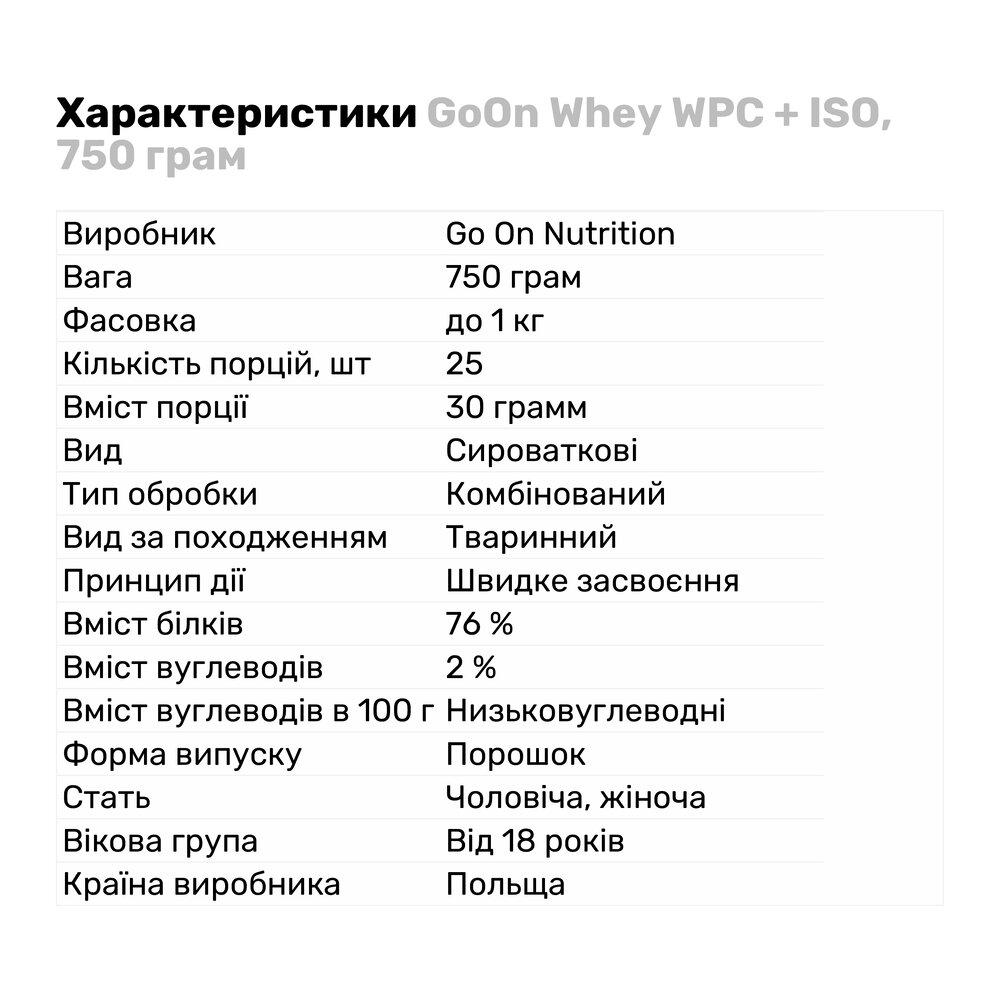 Протеин GoOn Whey WPC+ISO 750 г Ваниль (3055V5729) - фото 2