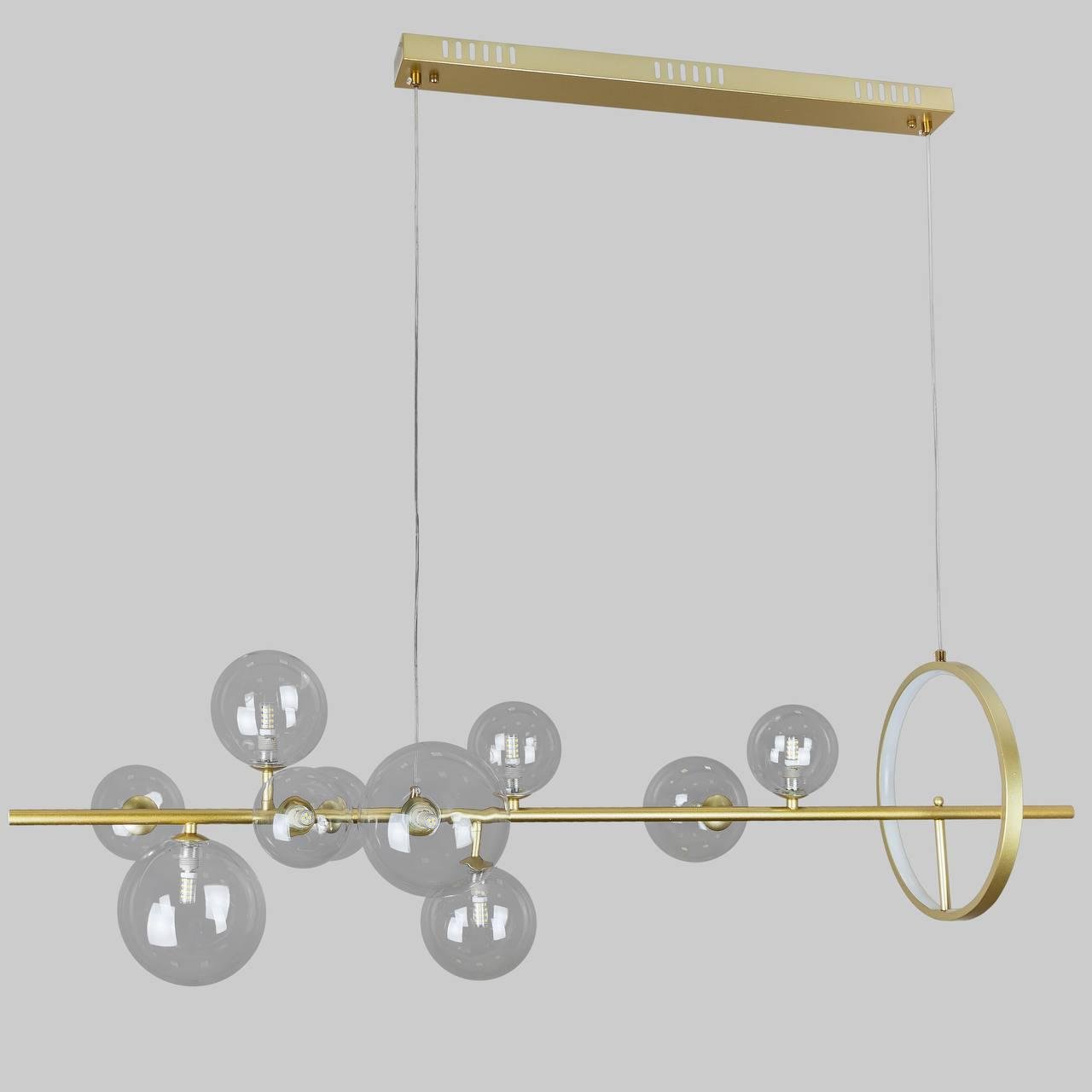 Люстра Bubbles 120 см на 10 ламп (918-LP267-10 GD+CL)