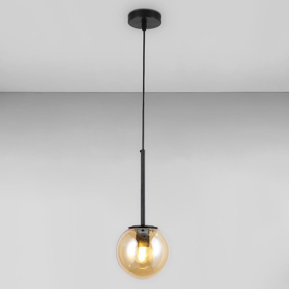 Люстра подвесная шар Light House LS-17158-1 BK/BR Черный/Янтарный