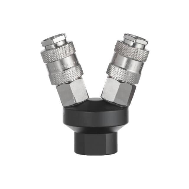 Розгалужувач повітря Intertool PT-1852 1/4" на 2 виходи V-подібний з швидкороз'ємними з'єднаннями 10 bar (130035) - фото 2