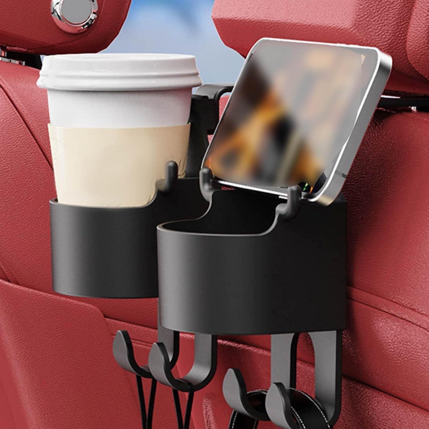 Органайзер автомобильный для стакана с двумя крючками и подставкой под телефон пластиковый Черный (D-0055) - фото 5 Органайзер автомобильный для стакана с двумя крючками и подставкой под телефон пластиковый Черный (D-0055) - фото 5