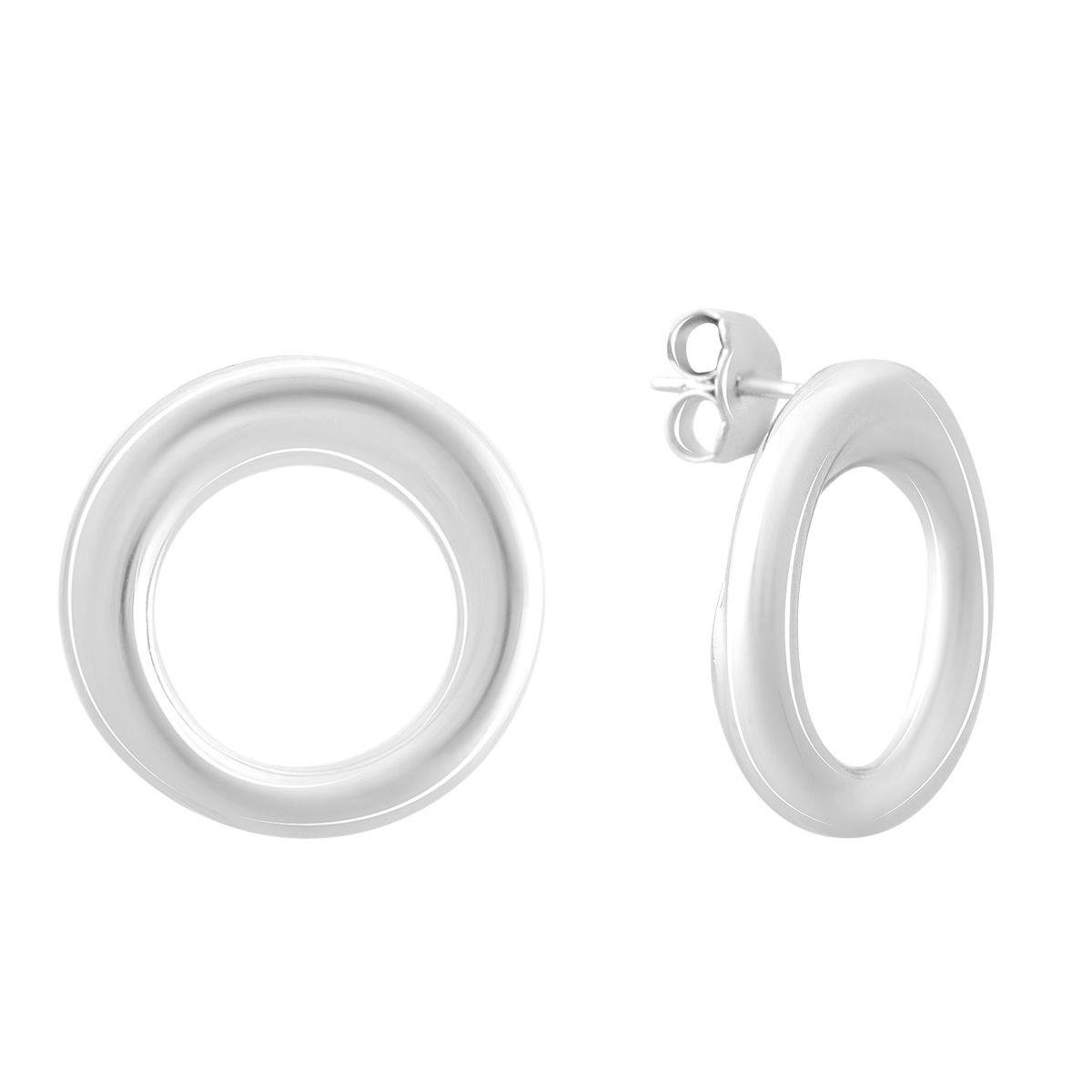 Серьги серебряные пусеты в форме круга