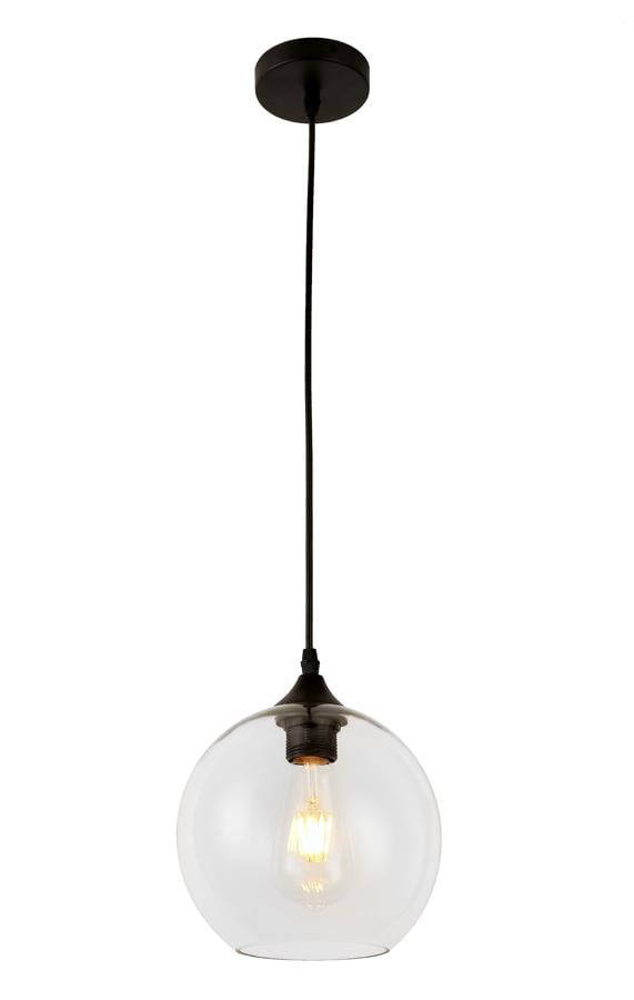 Светильник подвесной Levistella 91606-1 BK+CL со стеклянным плафоном Прозрачный (151-16-LVS6880)