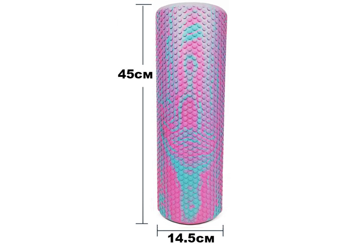 Массажный ролик EasyFit Foam Roller 45 см Розовый/Мятный (EF-2031-P) - фото 2