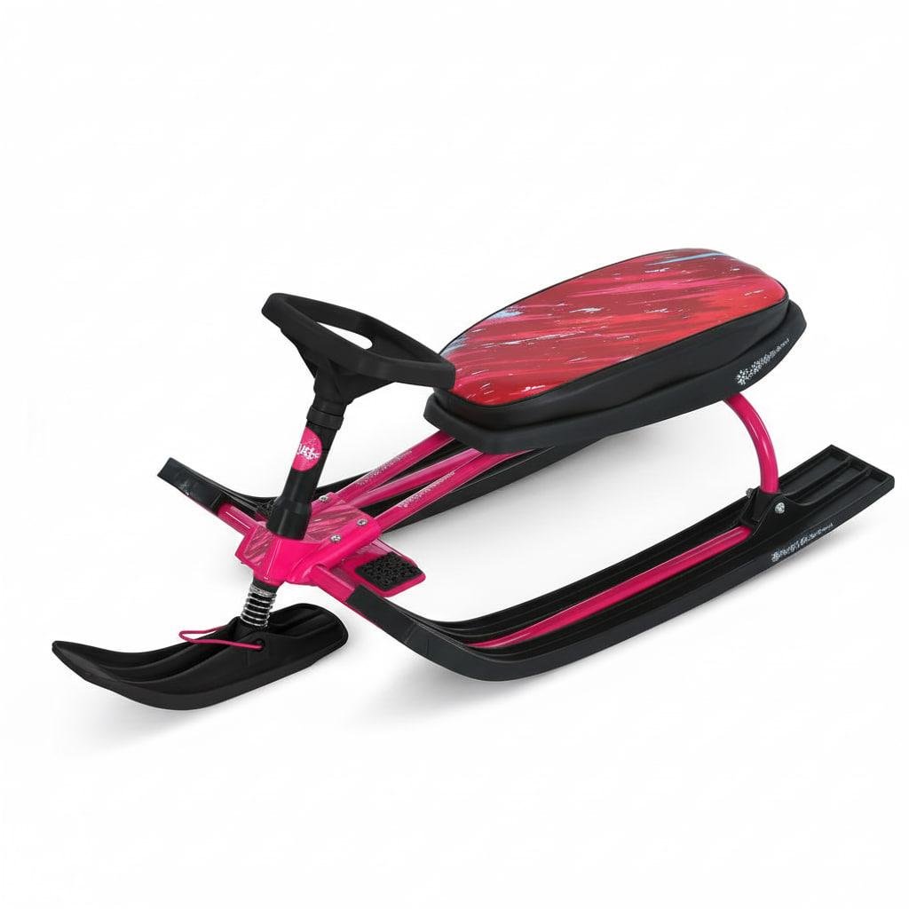 Снегокат MS 1778-5 низкая рама/сиденье из экокожи 45х21 см/руль металлопластик Черно-розовый (30300636) Снегокат MS 1778-5 низкая рама/сиденье из экокожи 45х21 см/руль металлопластик Черно-розовый (30300636)