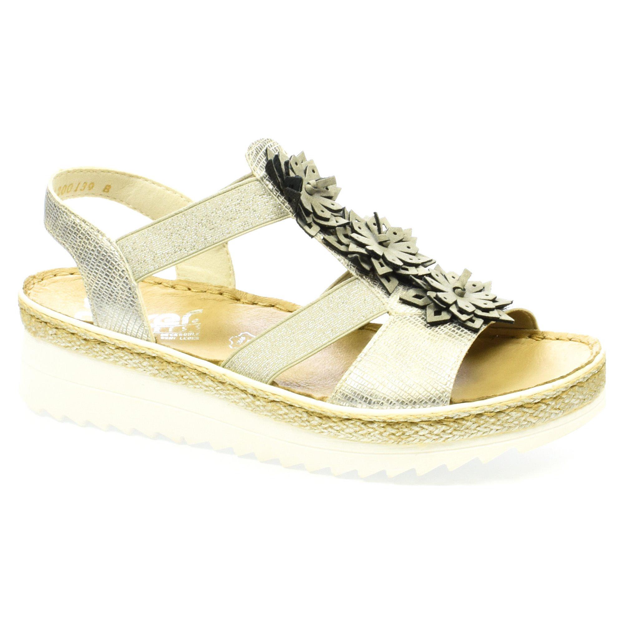 Сандалии женские Rieker р. 39 Серебряный (09248-39)