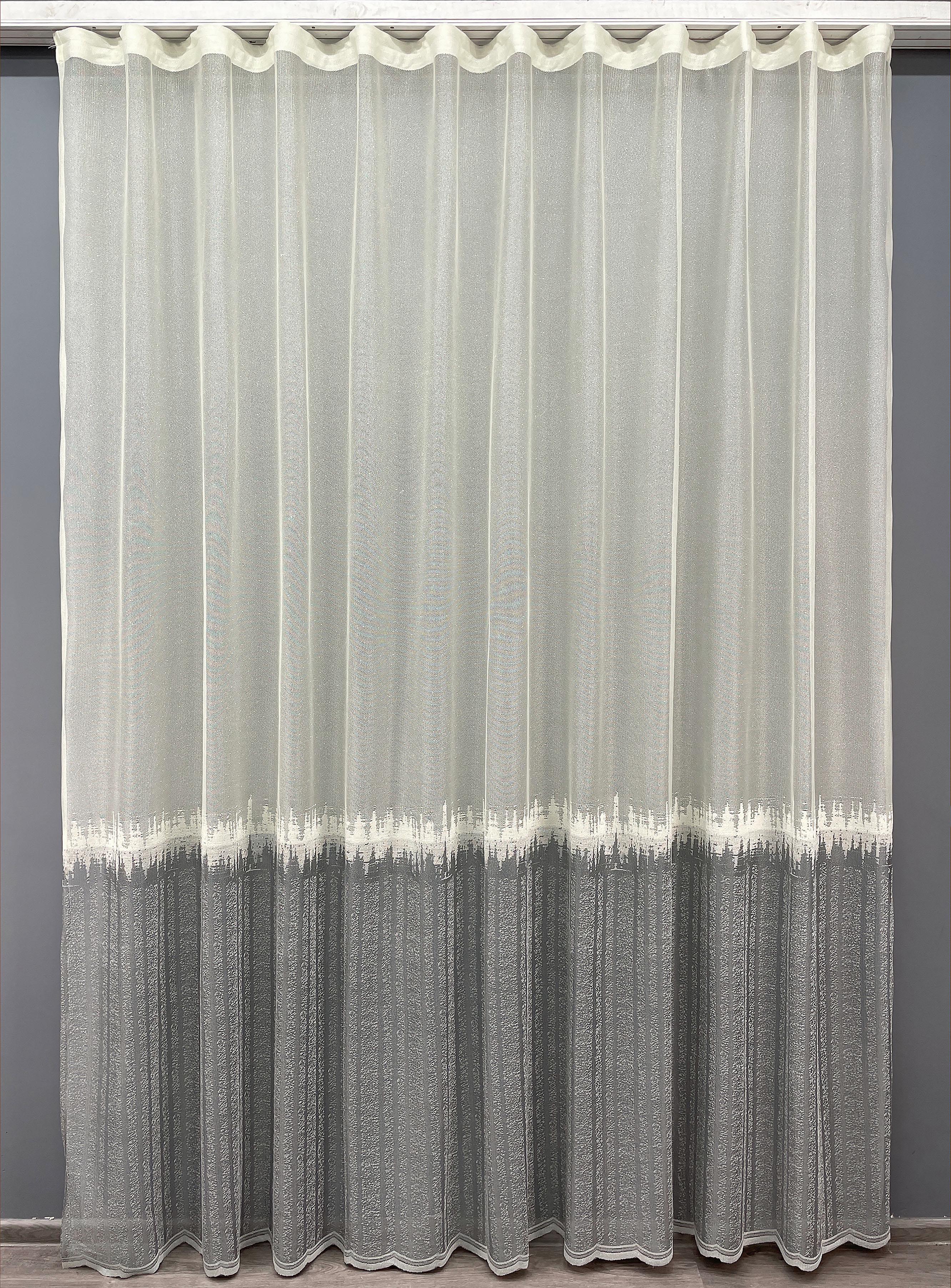 Тюль VR-Textil 1435т Greta Жаккард 300х270 см Молочный/Графитовый (42-0250)