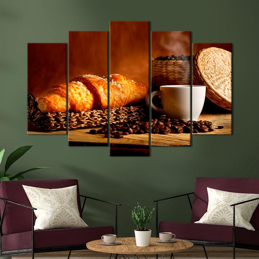 Настінний декор Чашка кави та французький круасан 112x68 см (A299-5)