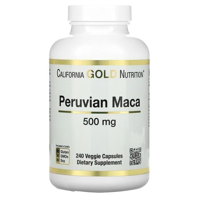 Мака перуанська California Gold Nutrition Peruvian Maca 240 рослинних капс. 500 мг (1528951816)