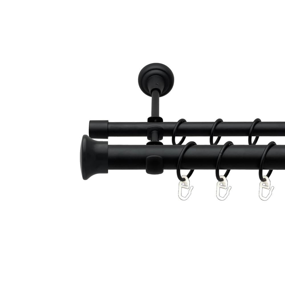 Карниз металлический Orvit Дуо двухрядный 25/16 мм 320 см Черный бархат (009-2132) - фото 1