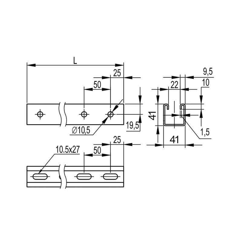 Профиль С-образный ДКС B5 Combitech оцинкованная сталь 80 см х 41х41 мм х 1,5 мм (BPL4108) - фото 2 Профиль С-образный ДКС B5 Combitech оцинкованная сталь 80 см х 41х41 мм х 1,5 мм (BPL4108) - фото 2