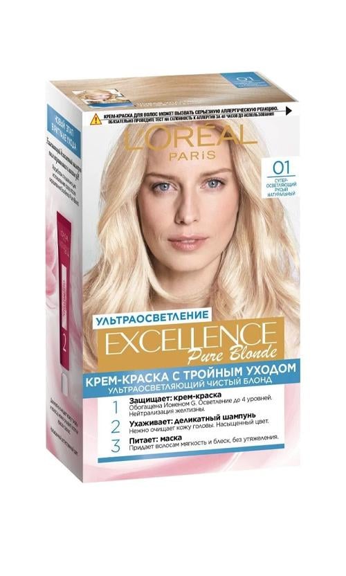 Фарба для волосся L'Oreal Paris Excellence Creme 01 Супер освітлювальний русявий натуральний (2807)