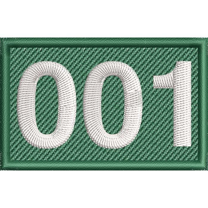 Нашивка патч номер игрока 001 О Иль Нам из сериала Игра в Кальмара 7x4,5 см (20420484)