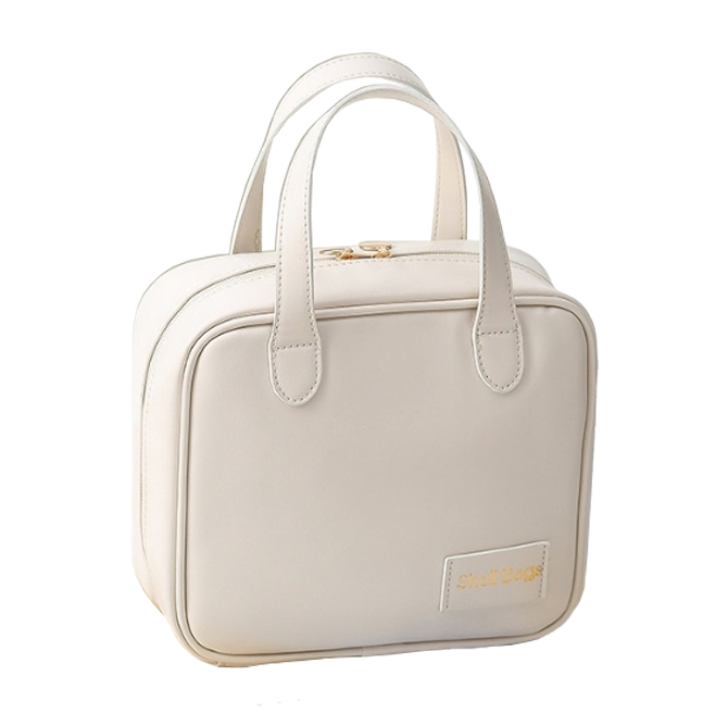 Косметичка дорожная органайзер из экокожи с ручками Белый (ОКД-133-23)