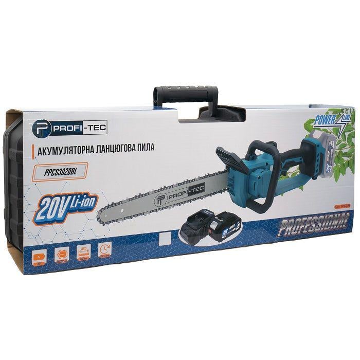Пила цепная аккумуляторная PROFI-TEC 20V PPCS3020BL (006298) - фото 8 Пила цепная аккумуляторная PROFI-TEC 20V PPCS3020BL (006298) - фото 8