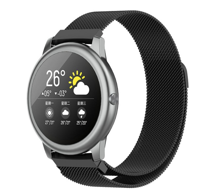 Ремешок DK Metal Ring Milanese Loop Magnetic 22 мм для Xiaomi Haylou Solar LS05 Black (RT)