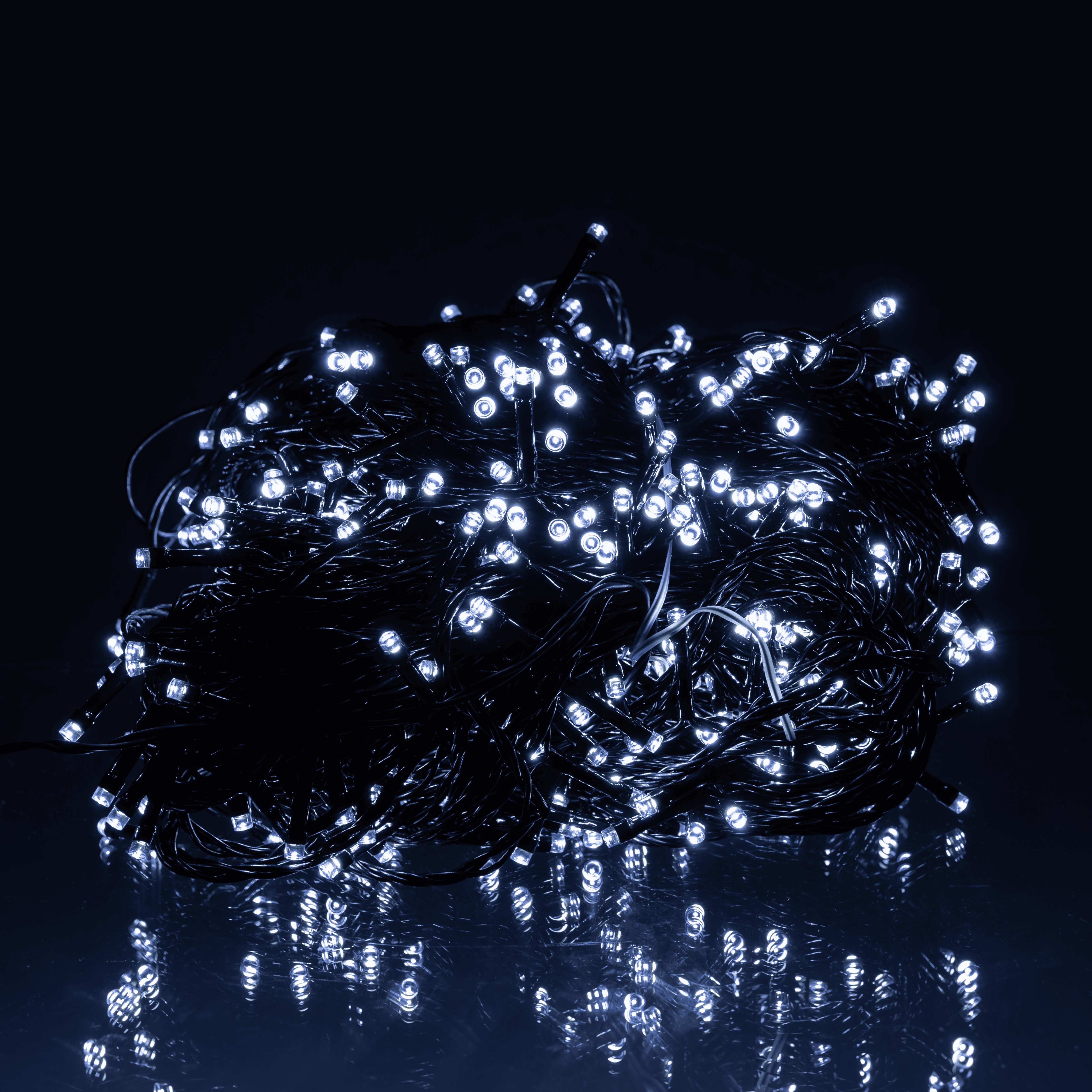 Гирлянда сетевая новогодняя нить уличная Рождественская фея 50 м 500 LED диодов IP 65 черный провод Белый свет (CF500L50MBW) - фото 9